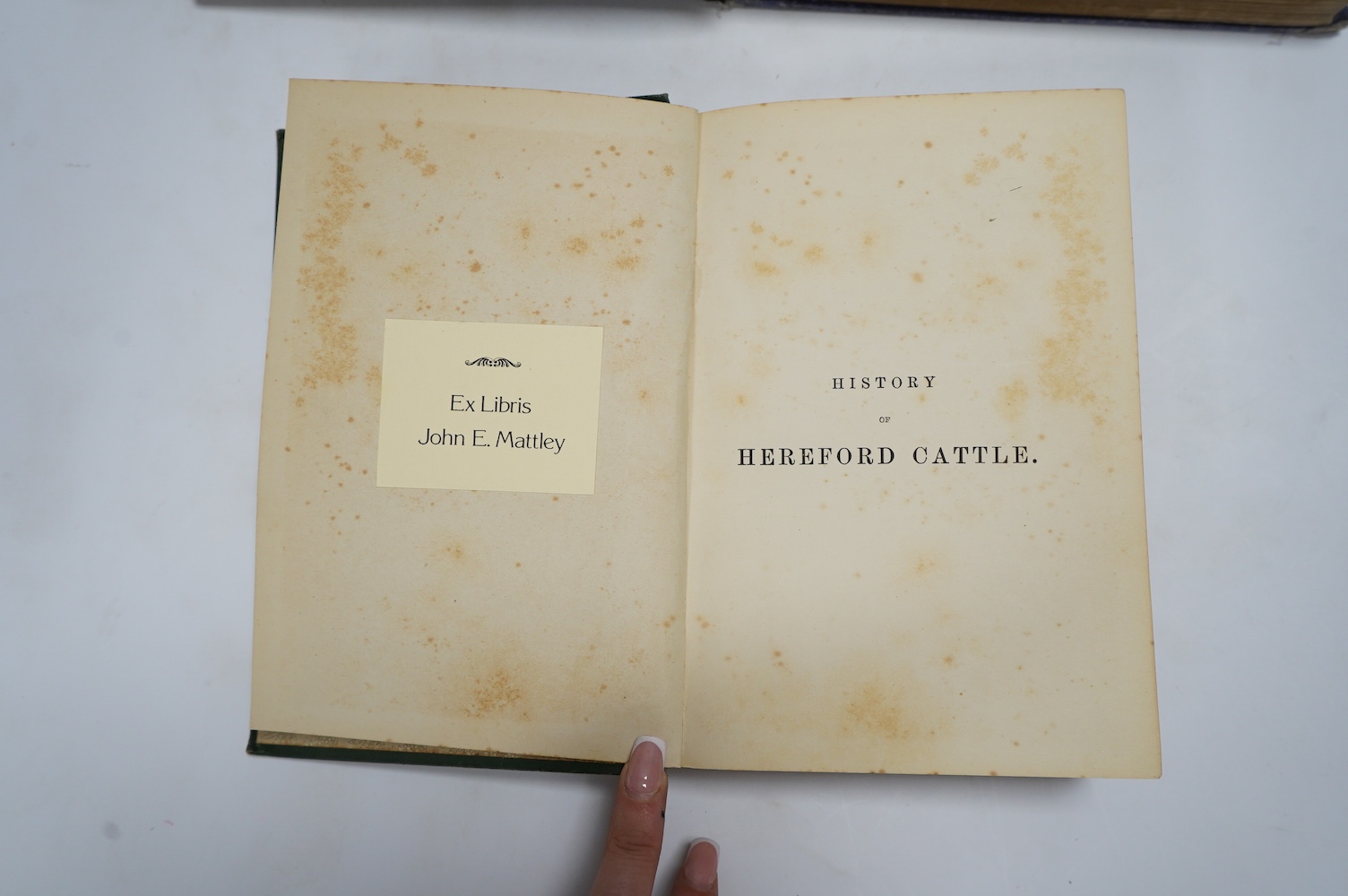 Macdonald, James and Sinclair, James - History of Hereford Cattle. 18 plates; original gilt cloth with patterned e/ps., cr.8vo. 1886; Miller, T.L. - History of Hereford Cattle ... with which is incorporated a History of